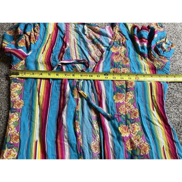 Roper Duster Long Top Rainbow Floral Colorful Size XL - Picture 7 of 7